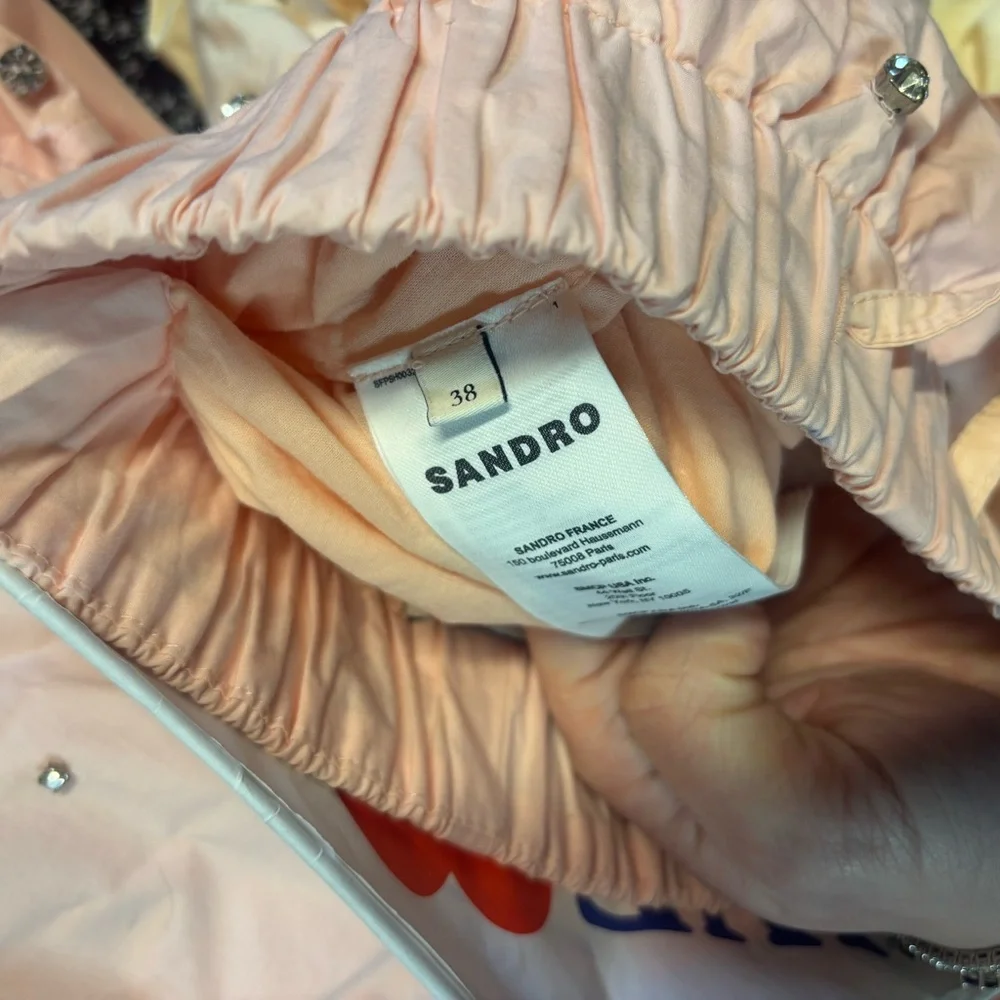 Sandro Embellished Pink and Cream shorts - Picture 7 of 10